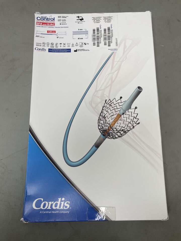 C08040ML - CORDIS - S.M.A.R.T. Control Vascular Stent System - SFA and ILIAC - 8mm x 40mm x 120cm, (BX/1)