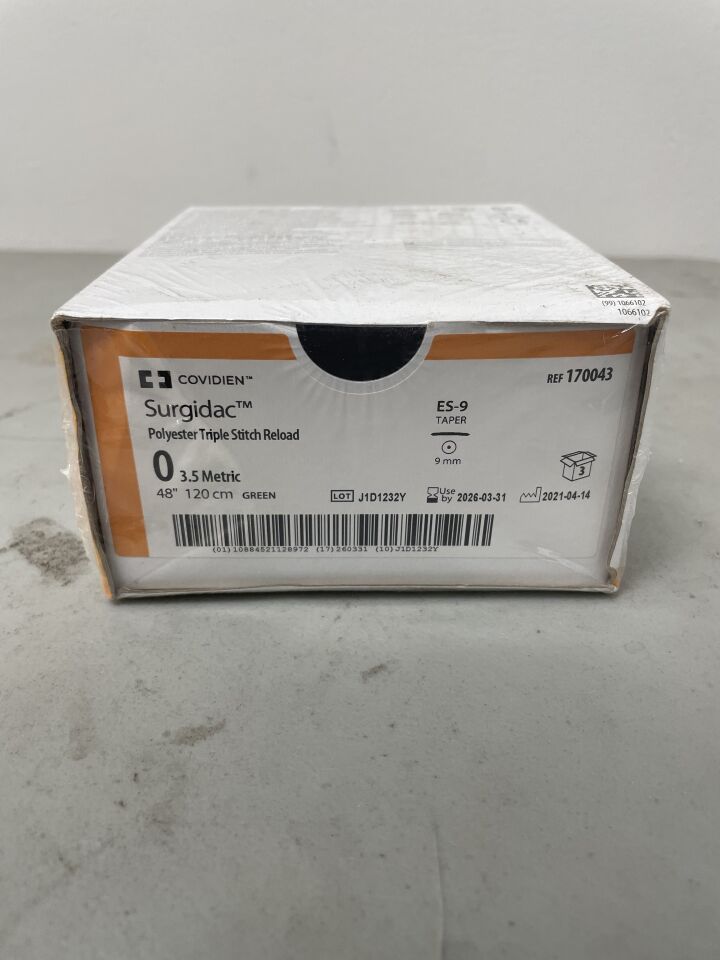 170043 - COVIDIEN - Endo Stitch Triple-Stitch Surgidac green 48" ES-9 taper, (BX/3)