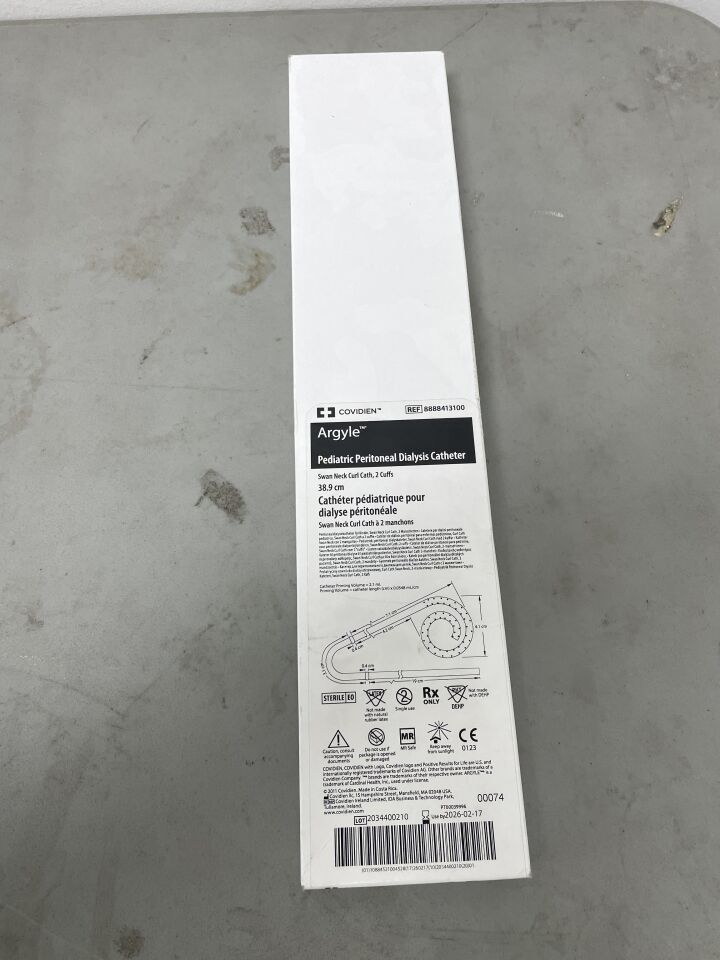 8888413100 - COVIDIEN - Argyle Pediatric Peritoneal Dialysis Catheter, 38.9cm, (BX/1)