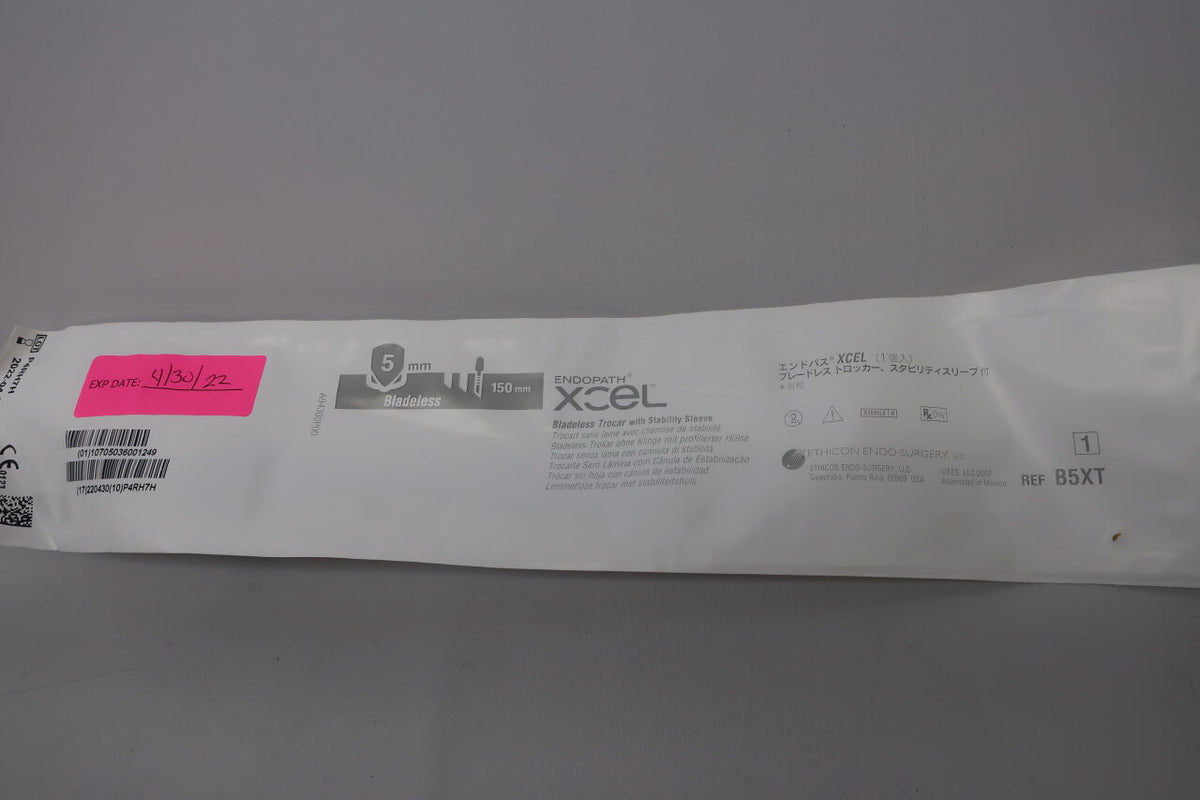 B5XT - ETHICON - Endopath Xcel Stability Sleeve Bladeless Trocar, 5 dia. x 150 mm L Shaft, (EA)