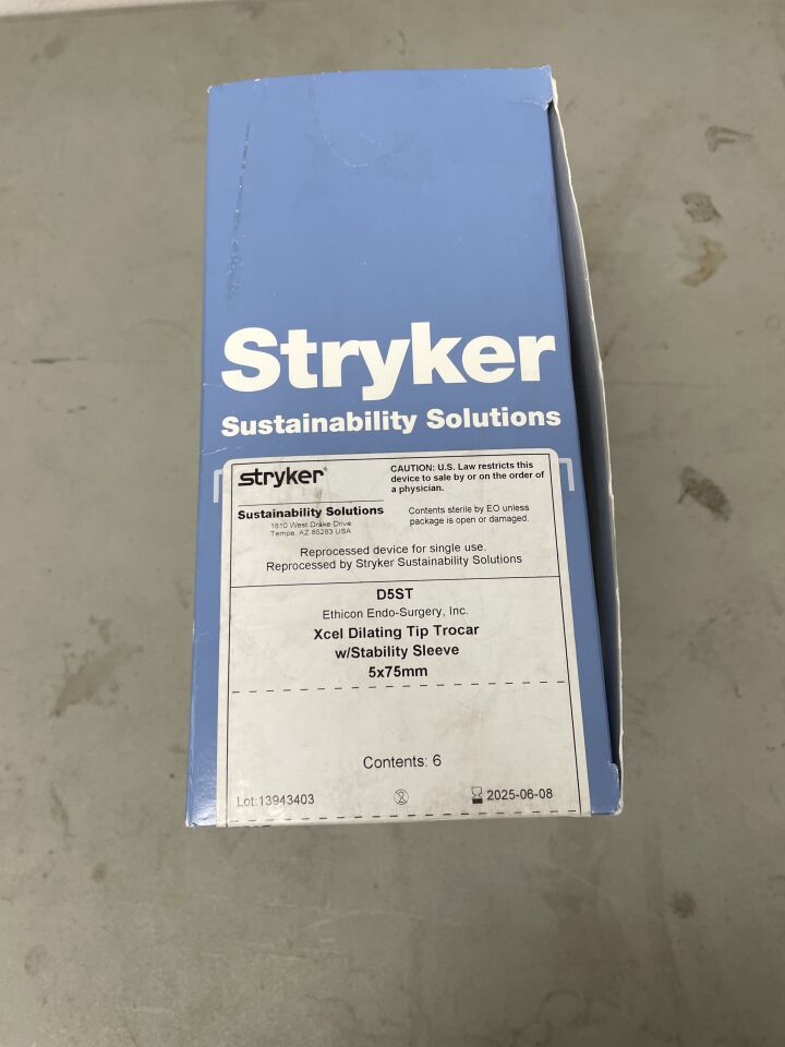 D5ST - STRYKER - ETHICON Xcel Dilating Tip Trocar With Stability Sleeve 75mm (Reprocessed), (BX/6)