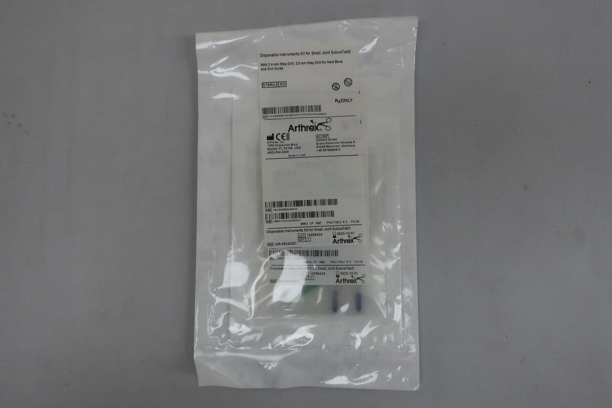 AR-8934DSC - ARTHREX - Disposable Instrument Kit with 2.4 mm Step Drill and Drill Guide, For Small Joint SutureTak, (EA)