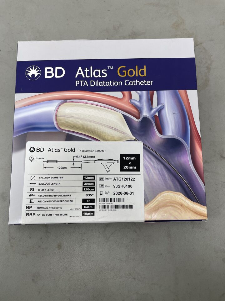 ATG120122 - BARD - Atlas Gold PTA Dilatation Catheter - 12mm x 20mm x 120cm, (BX/1)