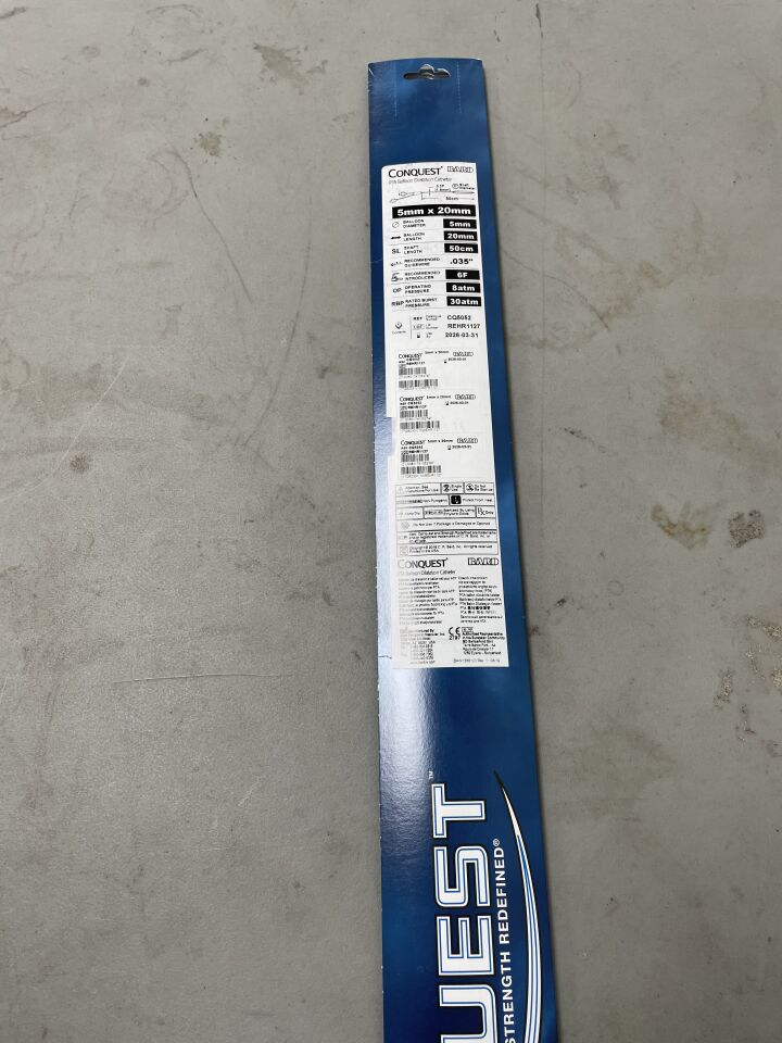 CQ5052 - BARD - Conquest PTA Balloon Dilatation Catheter 5mm x 20mm, (BX/1)