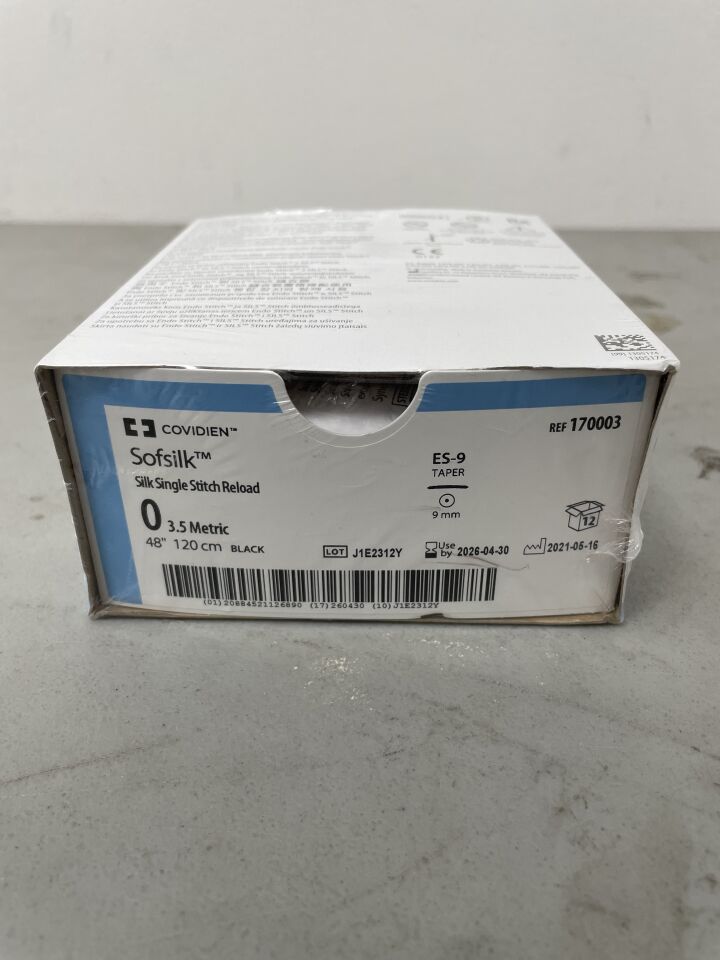 170003 - COVIDIEN - 0 Medtronic Endo Stitch Sofsilk black 48" ES-9 taper, (BX/12)