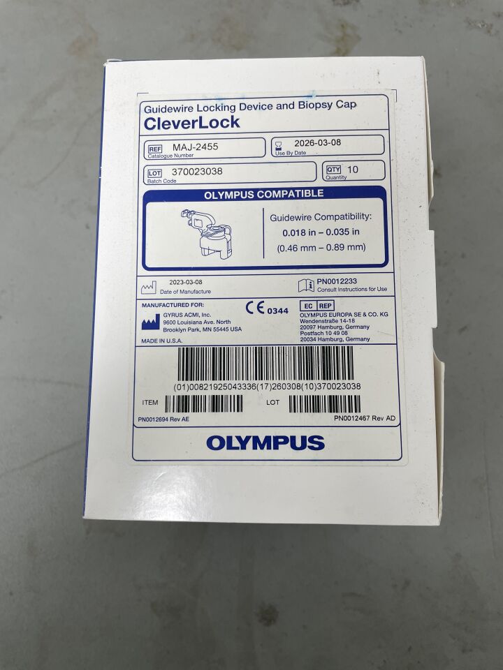 MAJ-2455 - OLYMPUS - Guidewire Locking Device and Biopsy Cap CleverLock, (BX/10)