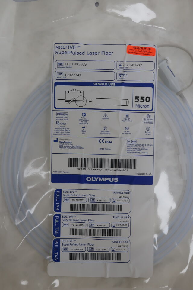 TFL-FBX550S - OLYMPUS - SOLTIVE Single-Use Surgical Laser Fiber, 550 µm Core Diameter, (EA)