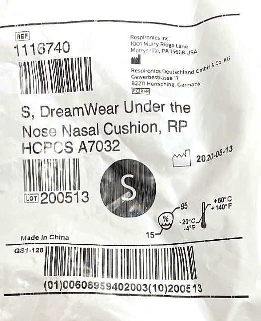 1116740 - RESPIRONICS - S dream wear under the nose nasal cushion, (EA/1)