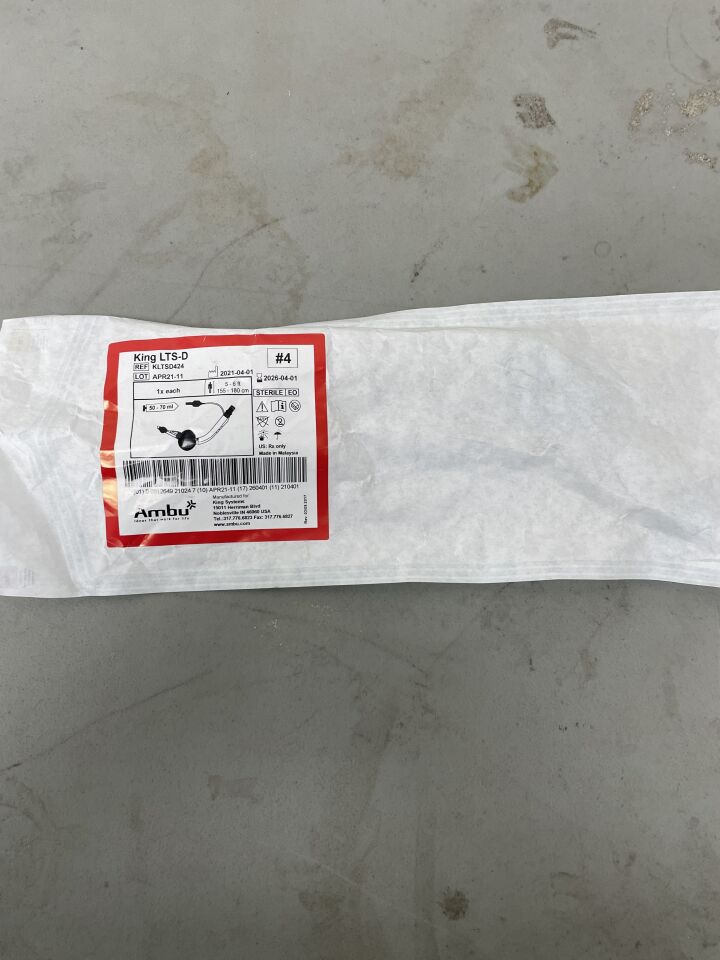 KLTSD424 - AMBU - King LTS-D Disposable Laryngeal Tube #4, (EA)