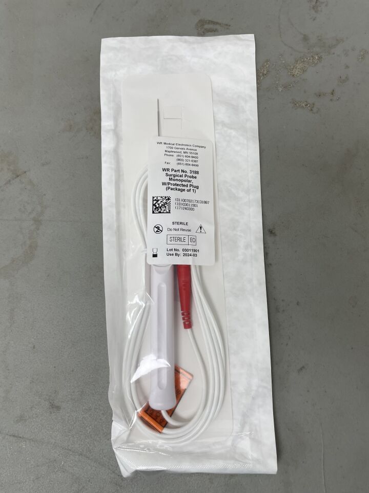 3188 - WR MEDICAL - Surgical Probe Monopolar w Protected Plug, (EA)
