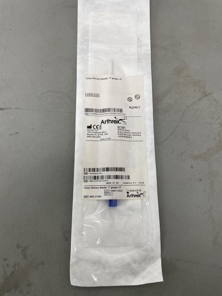 ABS-21000 - ARTHREX - Tuohy Delivery Needle, 17 Gauge x 6", (EA)