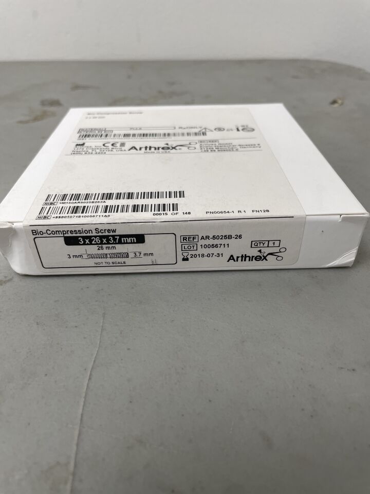 AR-5025B-26 - ARTHREX - Bio-Compression Screw: 3mm - 3.7mm x 26mm, (BX/1)