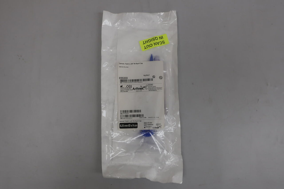 AR-6540 - ARTHREX - Cannula, Twist-In, 8.25mm ID x 9cm Length, with No Squirt Cap, (EA)