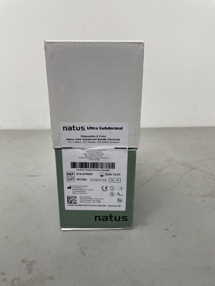 019-476600 - NATUS - Ultra Subdermal Needle Electrode, Disposable 6 Color, (BX/24)