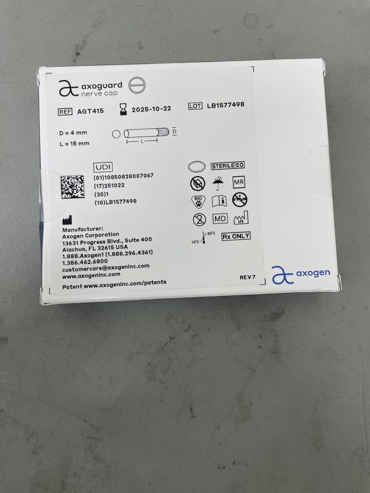 AGT415 - AXOGEN - AxoGuard Nerve Cap 4mm x 15mm, (BX/1)