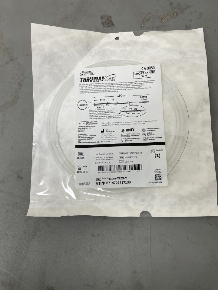 49292 - BOSTON SCIENTIFIC - Thruway PTA Guidewire - Short Taper 5cm - .014" x 190cm, ()