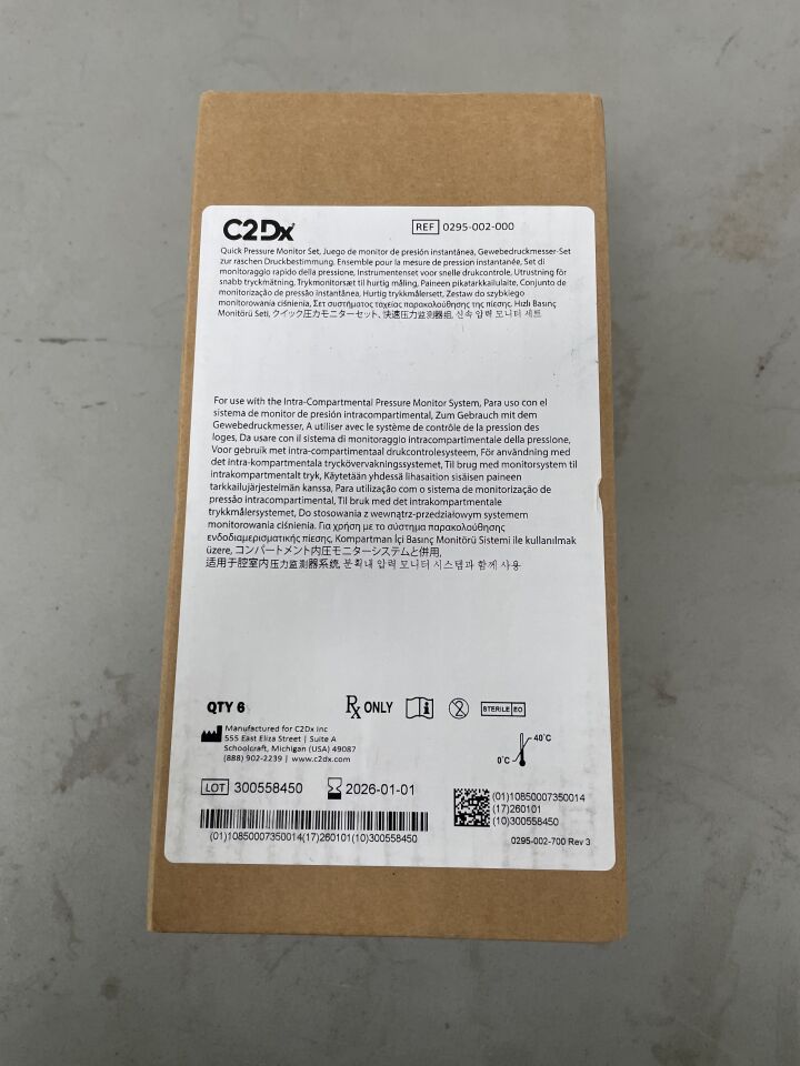0295-002-000 - C2DX - Quick Pressure Monitor Set, Intra-Compartmental System, (BX/6)