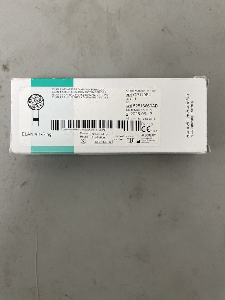 GP149SU - AESCULAP - ELAN 4 1-RING Disposable Diamond Burr, 2.3mm, (BX/1)