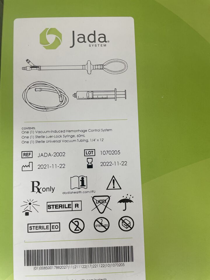 JADA-2002 - ALYDIA HEALTH - Vacuum-induced Postpartum Hemorrhage Control System, (BX/1)