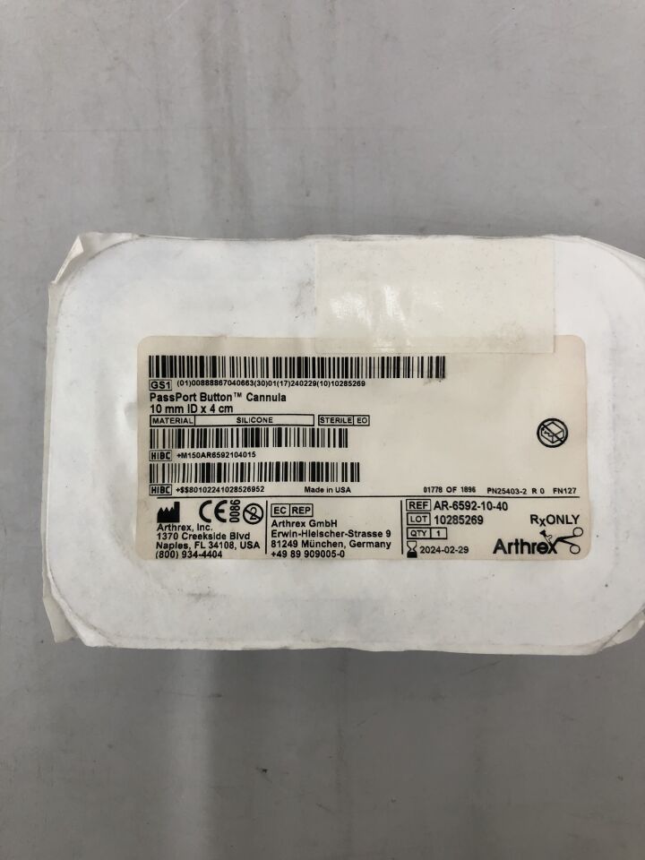 AR-6592-10-40 - ARTHREX - PassPort Button Cannula, 10mm ID x 4cm, (EA)