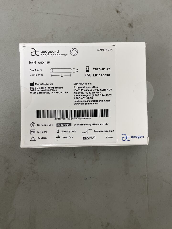 AGX415 - AXOGEN - AxoGuard Nerve Connector 4mm x 15mm, (BX/1)