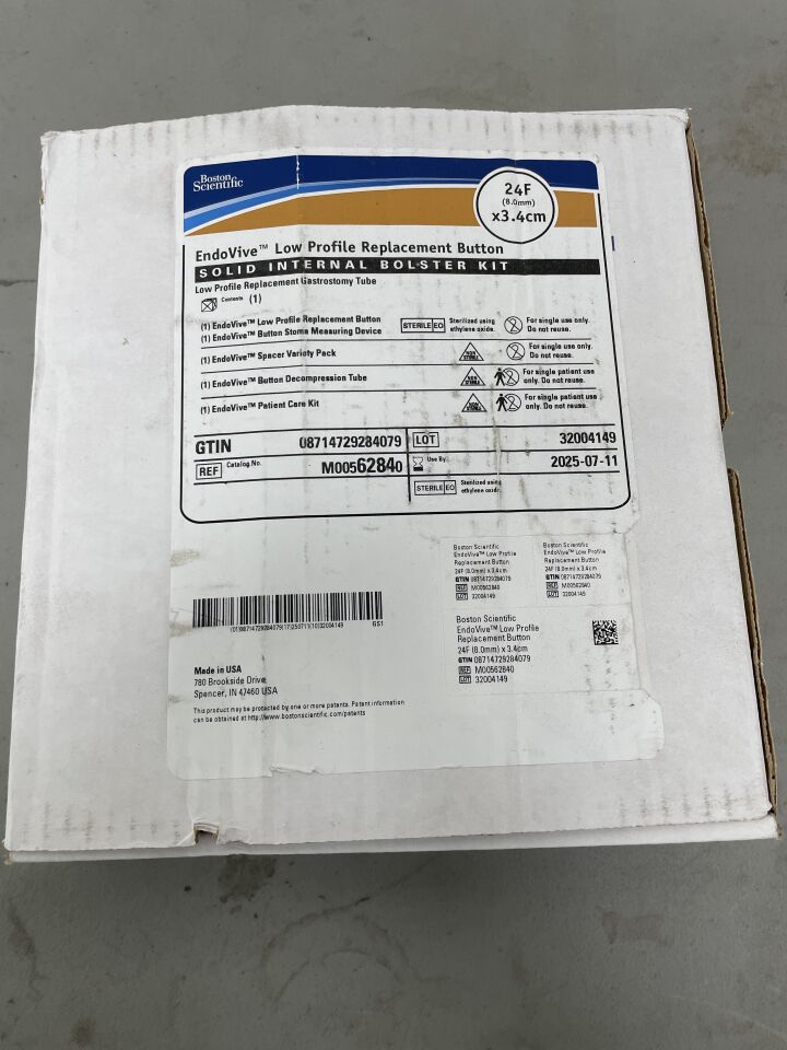 6284 - BOSTON SCIENTIFIC - Endovive Low Profile Replacment Button Solid Internal Bolster Kit, 24F x 3.4cm, (BX/1)