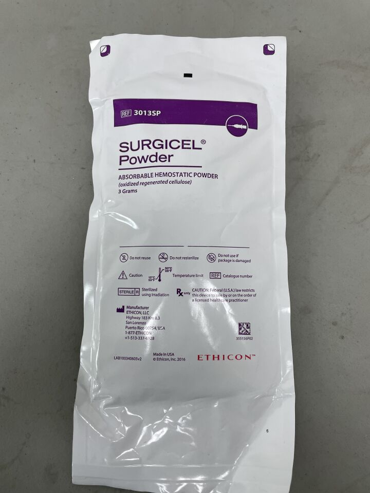 3013SP - ETHICON - Surgicel Powder Absorbable Hemostat, 3 g, (EA)