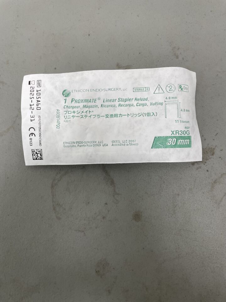 XR30G - ETHICON - Proximate Reloadable Staplers Cartridge, Green, For TX30 30 mm Linear Stapler, (EA)