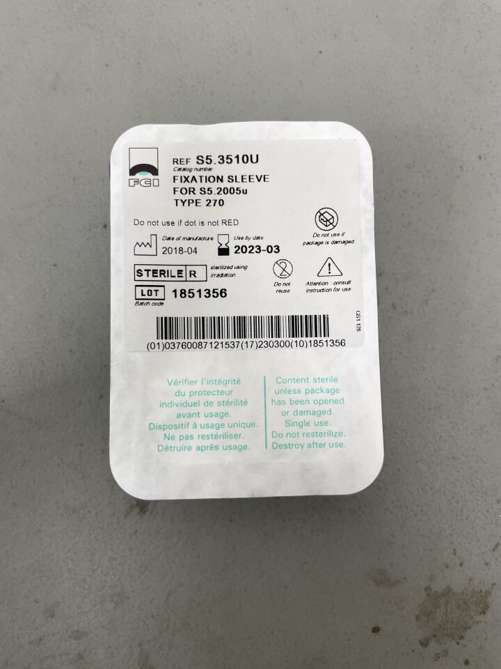 S5.3510U - FCI - Fixation Sleeve Type 270, For use with S5.2500u, (EA)