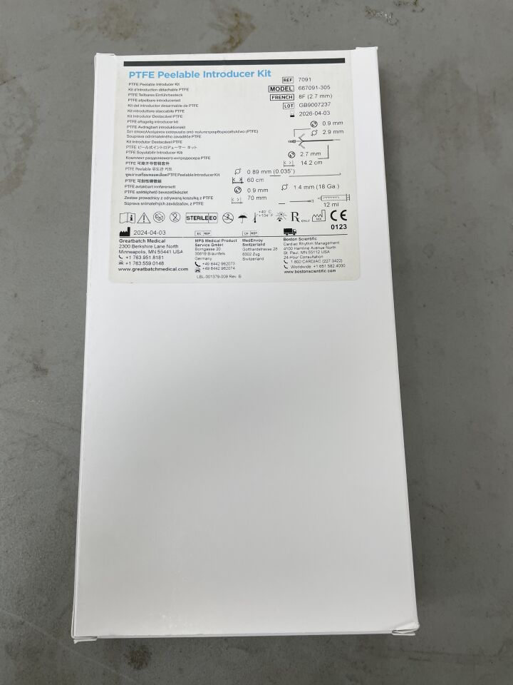 7091 - GREATBATCH MEDICAL - PTFE Peelable Introducer Kit - Model 667091-305 - 8Fr x 14.2cm, (BX/1)