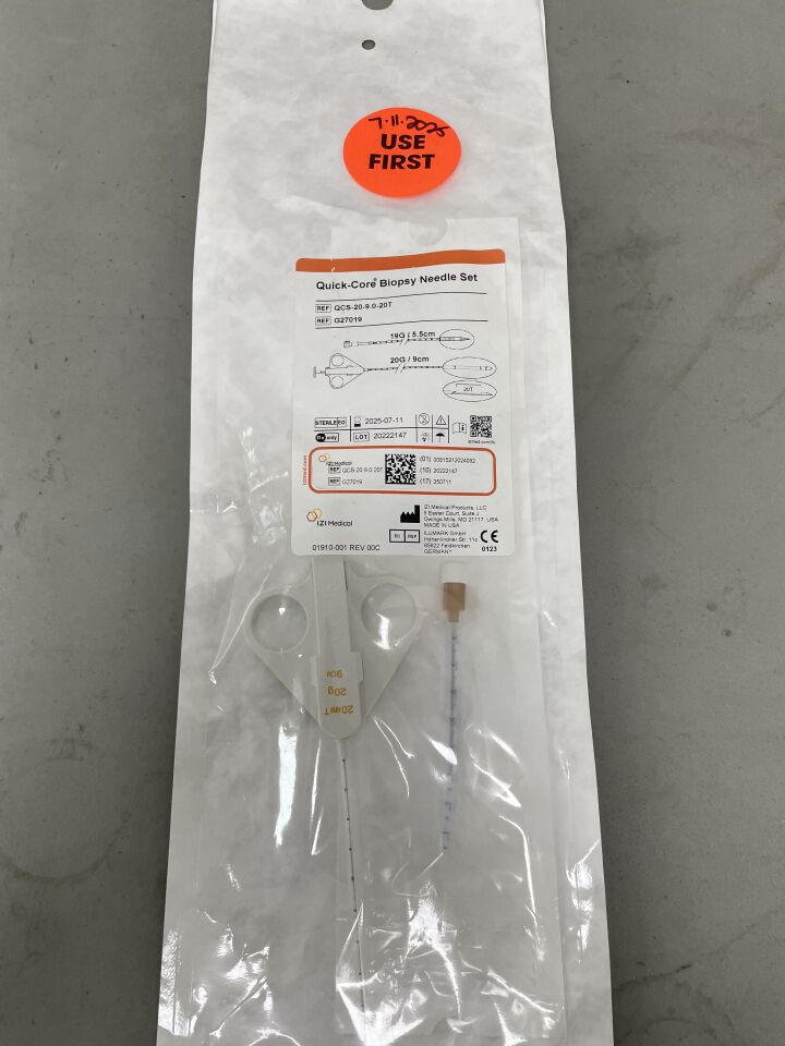 G27019 - IZI MEDICAL - Quick-Core Biopsy Needle Set 20G x 9cm, 20mm Throw Length, (EA)