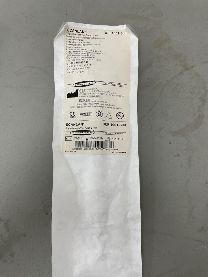1001-600 - SCANLAN - Single-Use Aorta/Vein Punch 2.7mm, (EA)