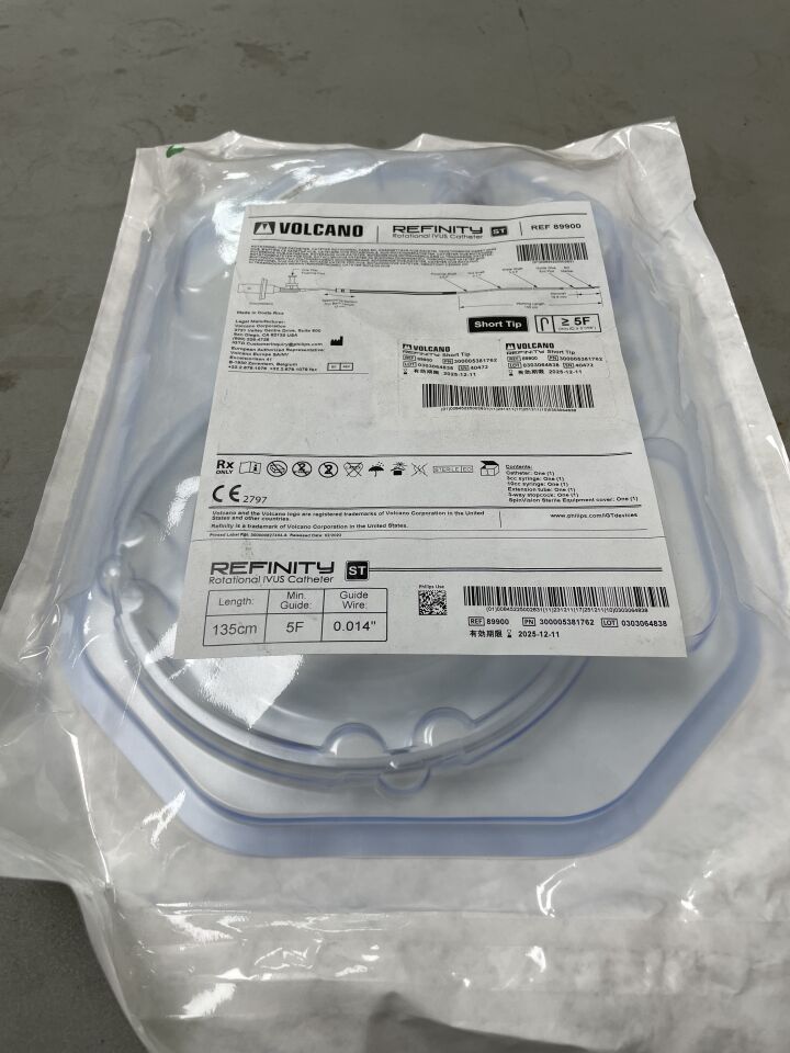 89900 - VOLCANO - REFINITY Rotational IVUS Catheter - Short Tip - 135cm x 5Fr x .014" (Catheter Only), (EA)