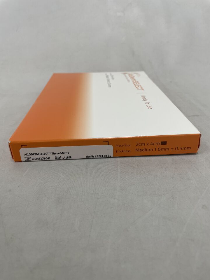 141808 - ALLERGAN - ALLODERM SELECT Tissue Matrix, 2 x 4cm, Medium Thickness, (BX/1)