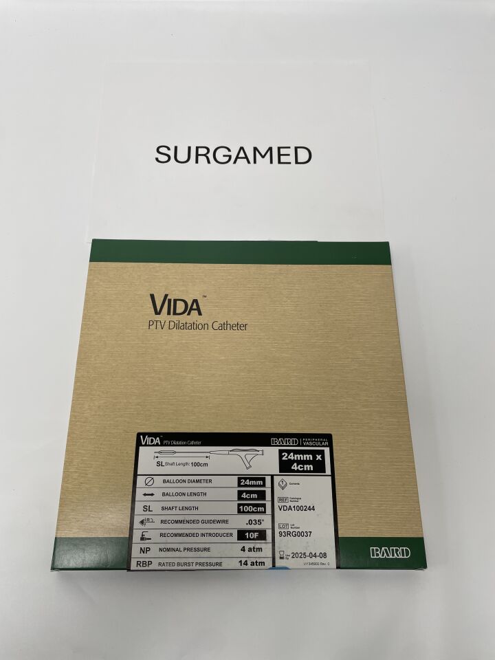 VDA100244 - BARD - VIDA PTV Dilatation Catheter - 24mm x 4cm x 100cm, (BX/1)
