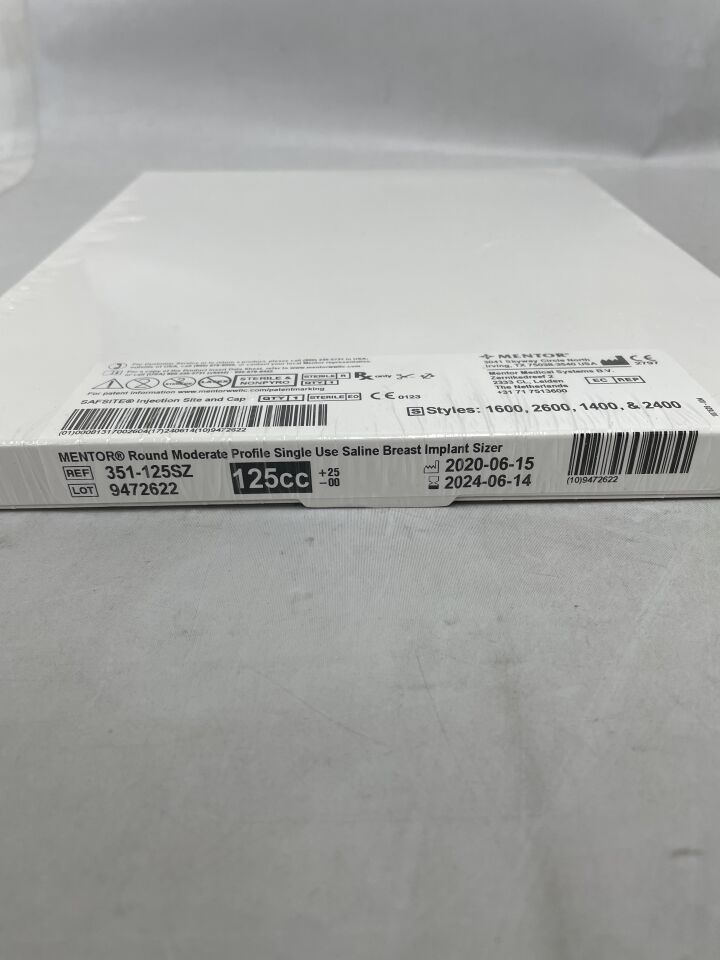 351-125SZ - MENTOR - Round Moderate Profile Saline Breast Implant Sizer, 125cc, (BX/1)