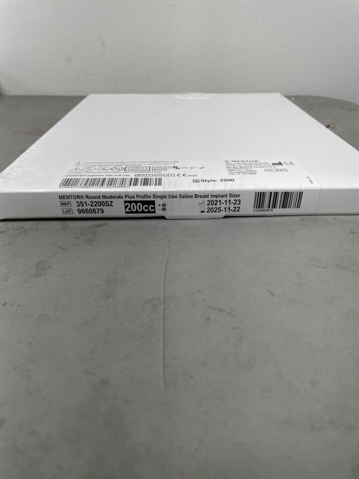351-2200SZ - MENTOR - Round Moderate Plus Profile Saline Breast Implant Sizer, 200cc, (BX/1)