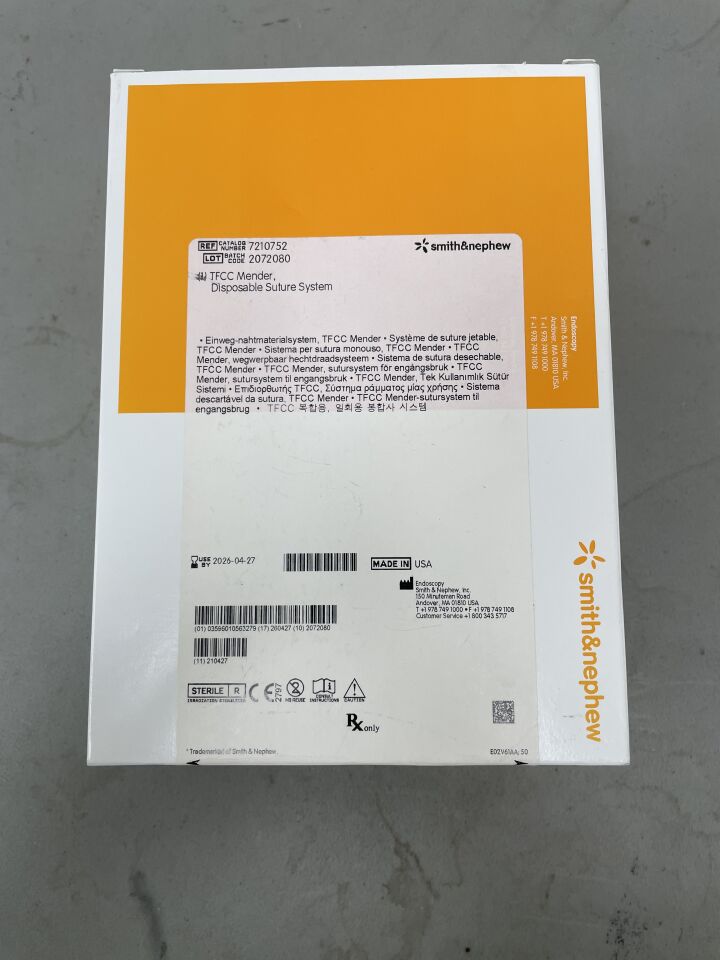 7210752 - SMITH & NEPHEW - TFCC Mender Disposable Suture System, (BX/1)