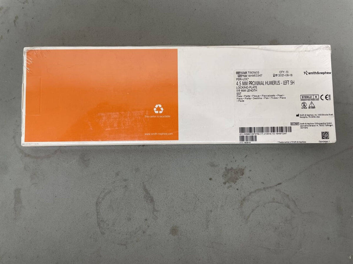 71801605 - SMITH & NEPHEW - Peri-Loc Proximal Humerus Locking Plate, Left, 5 Hole, 4.5 x 119mm, (BX/1)