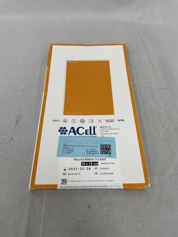WSR1015 - ACELL - Cytal Wound Matrix Extracellular Matrix (ECM), Porcine UBM, Skin Substitute, 3-Layer 10cm x 15cm, (BX/1)