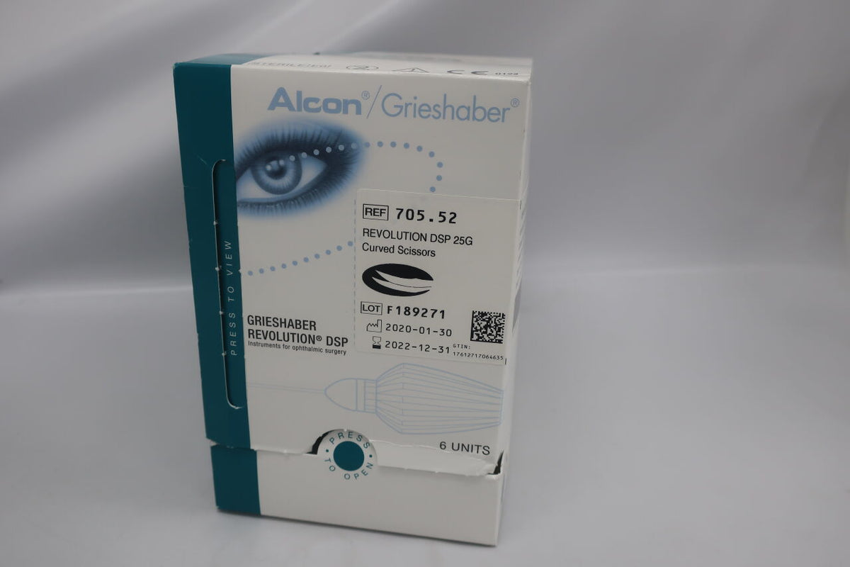 705.52 - ALCON - Grieshaber Revolution DSP Curved Scissors, 25G, (BX/6)