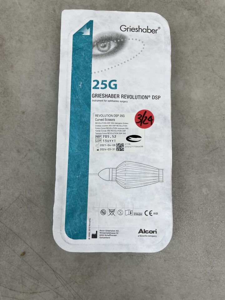 705.52 - ALCON - Grieshaber Revolution DSP Curved Scissors, 25G, ()