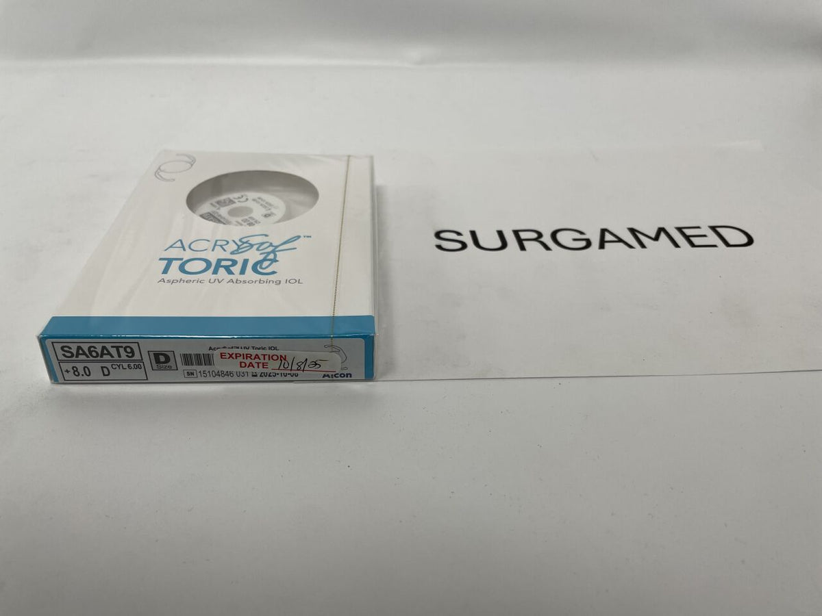 SA6AT9.080 - ALCON - AcrySof Aspheric UV Absorbing Toric Posterior Chamber IOL, 8.0D, (BX/1)