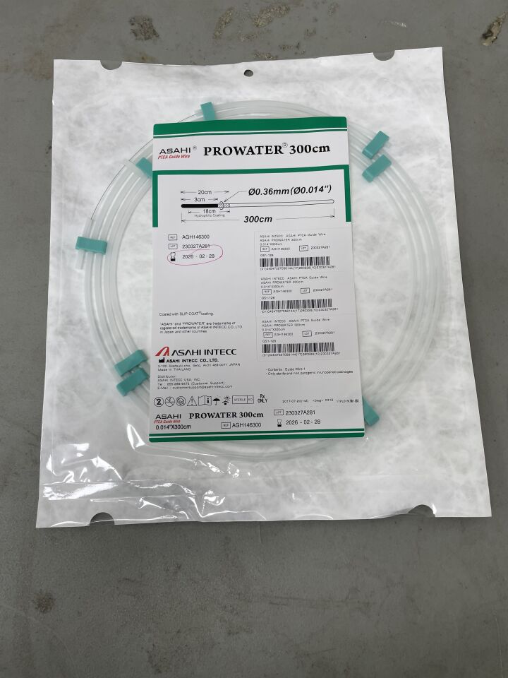AGH146300 - ASAHI - Prowater Straight Tip PTCA Guidewire, 0.014 in. dia. x 300 cm Length, 0.8 gf Tip Load, (EA)
