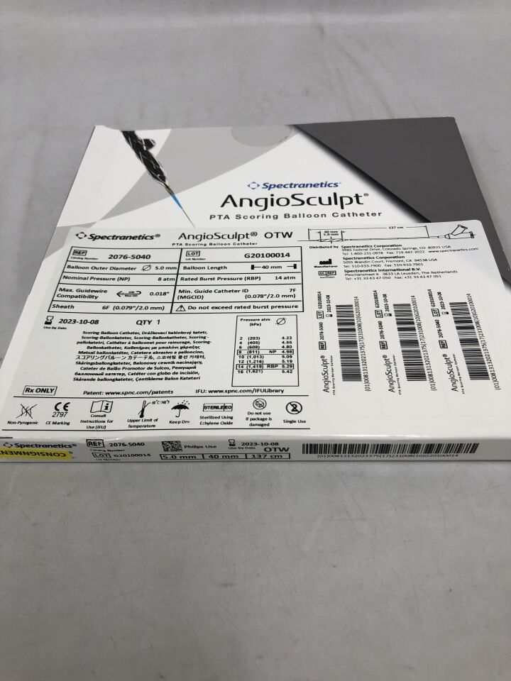 2076-5040 - SPECTRANETICS - AngioSculpt PTA Scoring Balloon Catheter 5.0mm x 40mm x 137cm (x), (BX/1)
