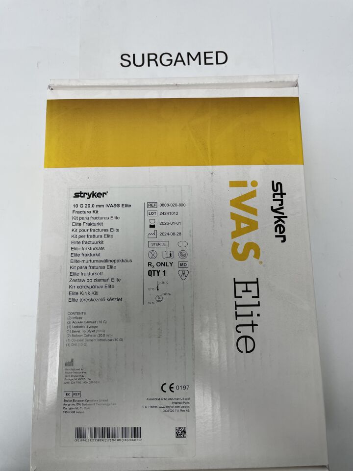 0808-020-800 - STRYKER - iVAS Elite Kit Fracture Kit w/Two Inflators 10G x 20mm, (BX/1)