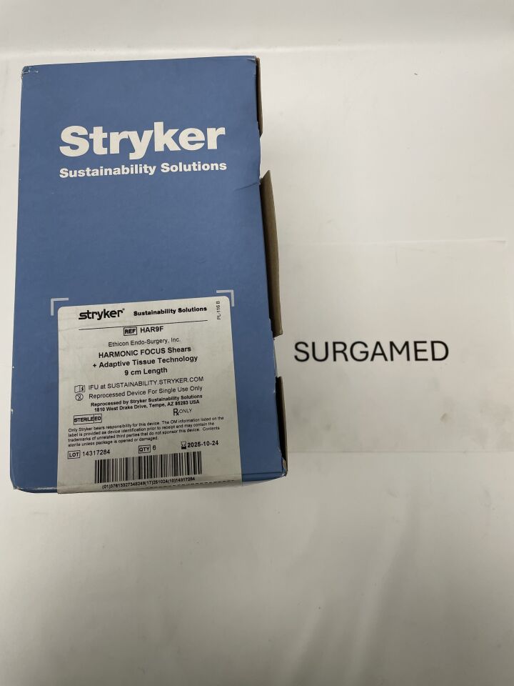 HAR9F - STRYKER - ETHICON Harmonic Focus Ultrasonic Shears with Adaptive Tissue Technology, 9 cm Length (Reprocessed), ()