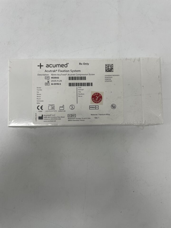 AI-0016-S - ACUMED - AcuTwist Headless Compression Screw, 16mm, (BX/1)