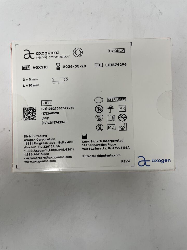 AGX310 - AXOGEN - AxoGuard Nerve Connector 3mm x 10mm, (BX/1)