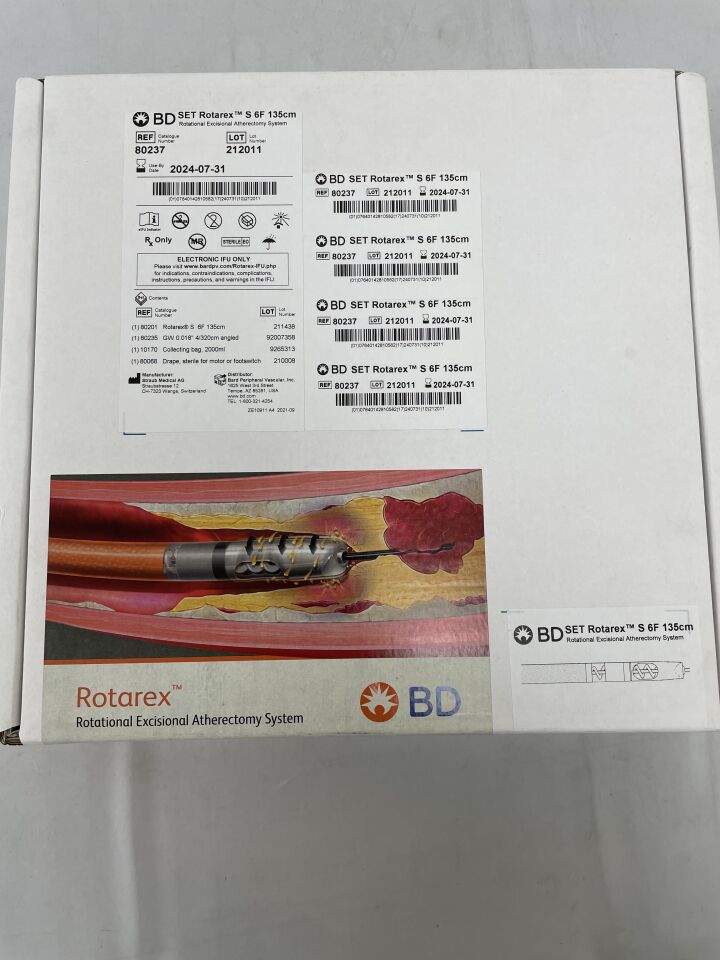 80237 - BARD - Rotarex Rotational Excisional Atherectomy System Catheter Set 6F x 135cm, (BX/1)